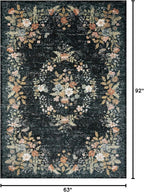 Loloi Rifle Paper Co. Laurel Collection LAU-01 Dark Navy 5'-3" x 7'-8" Area Rug
