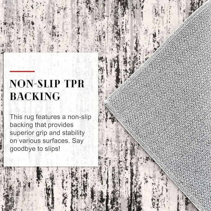 Modern Abstract Entryway Rug Indoor 2x3 Washable Rug Non-Slip Soft Small Area Rug White Black Grey Taupe Kitchen Mats Thin Print Faux Wool Floor Carpet Throw Rugs for Entrance Bedroom Office
