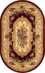 Rugs.com Chateau Collection Rug - 3' x 5' Oval Red Medium Pile Rug