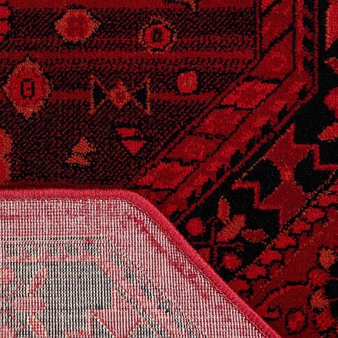 Unique Loom Tekke Collection Area Rug - Sheibani (7' 11" Octagon, Red/ Black)