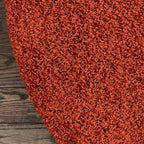 Unique Loom Solid Shag Collection Area Rug (3' 3" Round, Terracotta)