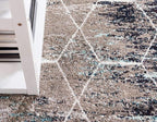 Unique Loom Trellis Frieze Collection Area Rug - Geometric (7' x 10', Blue Multi/ Ivory)