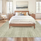 Art&Tuft Washable Rugs 5x7, Low Pile Area Rugs for Living Room - Non Slip and Stain Resistant Soft Thin 5x7 Rug for Bedroom, Dining Room, Kitchen, Office, Green