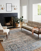 Loloi Chris Loves Julia Jules Collection JUL-06 Denim/Spice 2'-6'' x 9'-6'', .13" Pile Height, Runner Rug