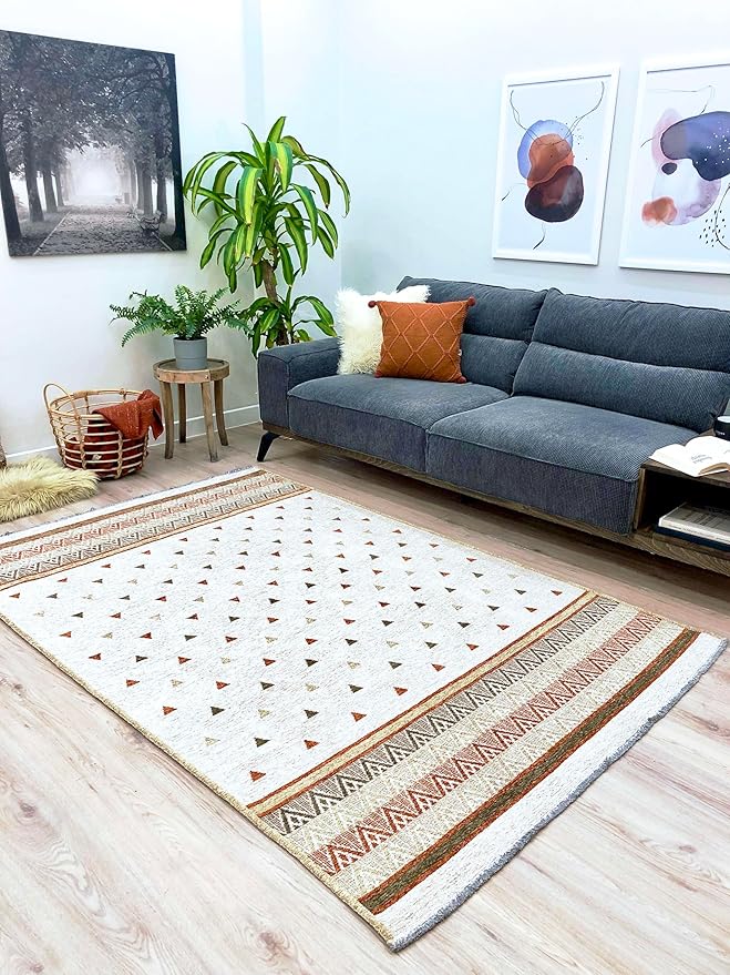 Alfa Rich 3x5 Beige Terracotta Washable Area Rugs for Living Room Kitchen Bedroom Decor Runner