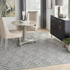 Nourison Home Versatile Silver Grey 9' x 12' Area Rug - Easy Clean, Non Shedding, Bed Room, Living Room, Dining Room, Kitchen (9' x 12')