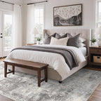 8x10 Area Rugs Washable Grey Rug for Living Room Bedroom, Modern Abstract Large Rug Non Slip, Water Repellent Low Pile Soft Carpet for Dining Room, Home Office, Grey Beige
