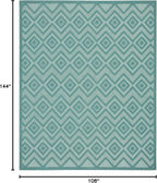 Nourison Home Versatile Aqua Teal 9' x 12' Area Rug - Easy Clean, Non Shedding, Bed Room, Living Room, Dining Room, Kitchen (9' x 12')