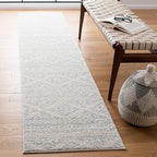 SAFAVIEH Tulum Collection Runner Rug - 2' x 11', Ivory & Light Grey, Moroccan Boho Tribal Design, Non-Shedding & Easy to Clean, Ideal for Living Room, Hallway, Foyer, Entryway, Bedroom (TUL272G)