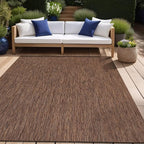 Beverly Rug Indoor Outdoor Rug 5x7, Washable Outside Carpet for Patio, Deck, Porch, Solid Modern Area Rug, Water Resistant, Gold Brown