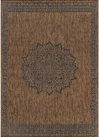 CAMILSON Outdoor Rug 10x14 Medallion Gold Modern Large Area Rugs for Indoor and Outdoor Patios Kitchen and Hallway Mats Washable Porch Deck Outside Carpet (Medallion Gold 10 x 14)