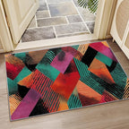 Patchwork Rugs for Bedroom - Colorful Geometric Art Area Rug 5x8, Abstract Retro Aesthetic High Traffic Anti Slip Carpets Home Decor #C034