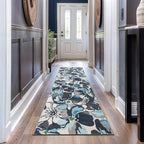Rugshop Gray Large Floral Non-Slip Runner Rug Fade Resistant for Hallway, Entryway and Kitchen, 2'7" x 8'