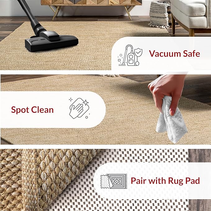 nuLOOM Alessi Solid Farmhouse Cotton Area Rug, 3x5, Beige