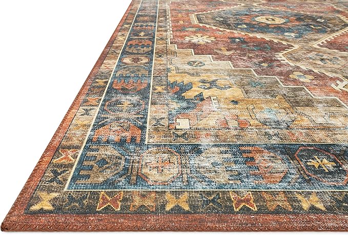 Loloi Skye Collection SKY-11 Rust/Blue 2'-0" x 5'-0" Accent Rug