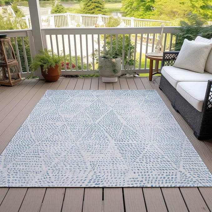 Addison Rugs Chantille ACN591 Denim 8' x 10' Indoor Outdoor Area Rug, Easy Clean, Machine Washable, Non Shedding, Bedroom, Living Room, Dining Room, Kitchen, Patio Rug