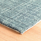 Dash and Albert Crosshatch Wool Area Rug - 2.5' x 8' Runner Aegean Solid Hand Micro Hooked Accent Rug - Durable, High Traffic Areas Bedroom, Hallway, Stairs
