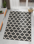 Rugs.com Lattice Collection Rug – 10x13 Black Medium-Pile Rug Perfect for Living Rooms, Large Dining Rooms, Open Floorplans