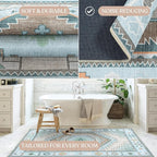 Fame Living Washable Area Rug. Modern Farmhouse. Vintage. Turkish. Bohemian. Distressed. Oriental. Traditional. Rugs for Living Room. Dining. Bedroom. Office. Entryway. Foyer. (856GG, 5'9" x 8'9")