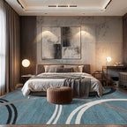 Rugshop Modern Wavy Circles Design Area Rug, Fade-Resistant Carpet for Living Room, Dining Room, or Office, Grand Room,Open Spaces,Blue, 12' x 15'