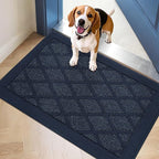 COSY HOMEER Non-Slip Door Mat 24"x36", Entryway Rugs Low Profile Absorbent Dirt Trapper Doormat for Front Entrance, Washable Polypropylene Entry Mat (Blue)