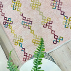 Alfa Rich 7x10 Light Pink Washable Area Rugs for Living Room Bedroom Kitchen Girls Decor Cotton Rug