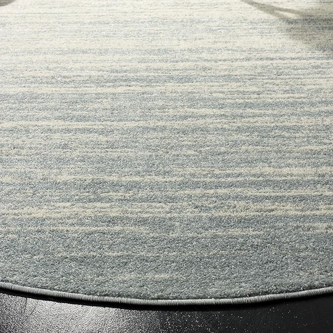 SAFAVIEH Adirondack Collection Area Rug - 4' Round, Slate & Cream, Modern Ombre Design, Non Shedding & Easy to Clean, Ideal for Living Room, Bedroom, Office, Dining Space (ADR113T)