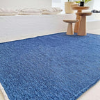 Alfa Rich 3x5 Dark Blue Washable Area Rugs for Living Room Bedroom Kitchen Cotton Decor Solid Runner