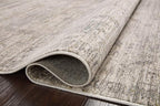Loloi Magnolia Home by Joanna Gaines Millie Collection MIE-01 Silver/Dove 9'-6" x 9'-6", .25" Pile Height, Round Area Rug