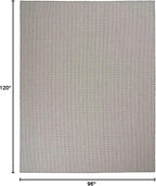 Nourison Home Courtyard Ivory Charcoal 8' x 10' Area Rug - Easy Clean, Non Shedding, Bed Room, Living Room, Dining Room, Kitchen (8' x 10')