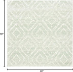 SAFAVIEH Adirondack Collection Area Rug - 4' Square, Green & Ivory, Modern Diamond Distressed Design, Non-Shedding & Easy Care, Ideal for High Traffic Areas in Living Room, Bedroom (ADR131Y)