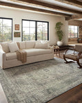 Loloi Magnolia Home by Joanna Gaines Sinclair Collection SIN-04 Natural/Sage 2'-3" x 11'-6", .25" Pile Height, Machine Washable, Runner Rug