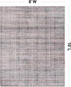 Rugshop Bohemian Stripe Lines Washable Non Slip Area Rug 8' x 10' Brown