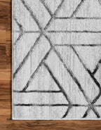 Rugs.com Lattice Trellis Collection Rug – 9' x 12' White Low-Pile Rug Perfect for Living Rooms, Large Dining Rooms, Open Floorplans