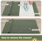 BEQHAUSE Dirt Trapper Door Mat 24" x 36", Non-Slip Washable Doormats Entrance Mat, Dirt Resistant and Absorbent Welcome Mat, Low Profile Floor Mats for Front Back Door and Entryway, Green