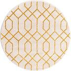 Unique Loom Glam Collection Area Rug - Trellis (3' 3" Round, White Gold/ Gold)