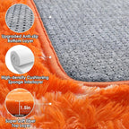 ONASAR Rugs for Living Room Bedroom, 5x8 Washable Fluffy Orange and White Area Rug, Geometric Boho Soft Plush Shaggy Fuzzy Floor Carpet for Nursery Kids Girls Boys Teen Dorm Home Decor Aesthetic