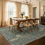 Kokia Boho Vintage Floral Area Rugs, Washable Oriental Botanical Rugs for Living Room, Bedroom, Dining Room, Office, Large Soft Indoor Area Rug, Sage Green，9x12