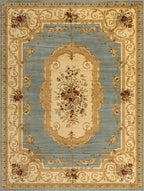 Rugs.com Chateau Collection Rug – 9' x 12' Light Blue Medium Rug Perfect for Living Rooms, Large Dining Rooms, Open Floorplans