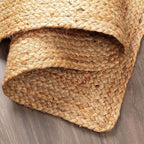 KEMA Jute Braided Area Rug, 8x10 Feet (96x120 Inches) - Rustic Vintage Braided Reversible Rectangular Rug, Shag Rugs for Bedroom, Jute Kitchen, Living Room, Floor