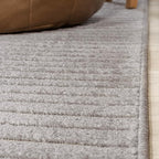 JONATHAN Y Hallie High-Low Curve Gray/Ivory Indoor/Outdoor Area Rug, 4x6, Minimalist, Pet Friendly, Non-Shedding, Stain Resistant, Hose-Washable for Backyard, Patio, Porch (SCN100A-4)