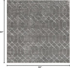 Unique Loom Marilyn Monroe Glam Collection Area Rug - Trellis (7' 10' Square, Gray Silver/ Silver)