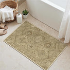Bavni Clearance 2x3 Rugs for Entryway Indoor, Machine Washable Area Rug Non Slip, Vintage Distressed Throw Rugs, Ultra-Thin Small Entry Carpet, Low Pile Door Mat for Entrance, Bedroom, Bathroom, Brown