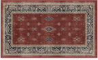 RUGGABLE Washable Vintage Area Rug – Verena Amber Red 3x5, Stain-Resistant, Non-Slip – Small Machine Washable Rugs for Living Room, Bedroom, Hallway, Entryway & Office–with Cushioned Pad