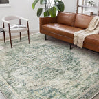 Washable Area Rug 10'x14' Boho Design Non-Shedding Easy Care Ideal for High Traffic Areas in Living Room Bedroom Office Coffee Table Kitchen Large Carpet