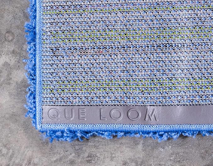 Unique Loom Solid Shag Collection Area Rug (4' 1" x 6' 1" Rectangle, Periwinkle Blue)