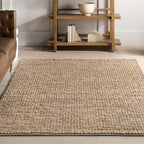 Nuloom Penelope Tan, 6' x 9', Hand-Braided, Wool & Cotton, Soft and Textured, High Traffic, Stain Resistant, Easy Clean, Durable Area Rug for Bedroom, Living Room, Dining, Foyer, Entryway