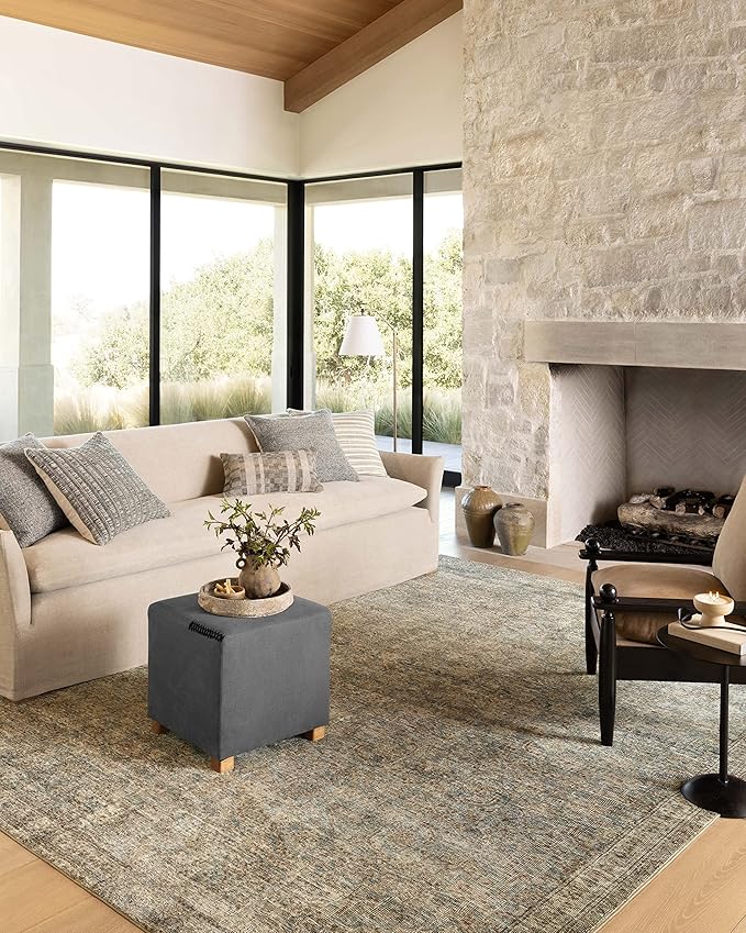 Loloi Amber Lewis Morgan Collection MOG-04 Sea/Sage 8'-3" x 11'-3" 38" Thick Area Rug feat. CloudPile, Neutral, Room Décor, Vintage Inspired, Livingroom, Bedroom, Dining Area