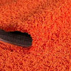 Unique Loom Solid Shag Collection Area Rug (8' x 10' Oval, Tiger Orange)