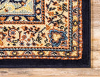 Unique Loom Reza Collection Traditional Persian Style Area Rug, 2 ft 2 in x 3 ft, Navy Blue/Ivory
